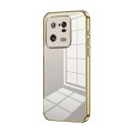 For Xiaomi 13 Pro Transparent Plating Fine Hole Phone Case(Gold)