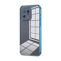 For Xiaomi 13 Transparent Plating Fine Hole Phone Case(Blue)