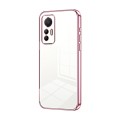 For Xiaomi 12 Lite Transparent Plating Fine Hole Phone Case(Pink)