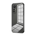For Xiaomi 12 Lite Transparent Plating Fine Hole Phone Case(Black)