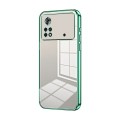 For Xiaomi Poco X4 Pro 5G Transparent Plating Fine Hole Phone Case(Green)