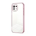 For Xiaomi Mi 11 Lite 4G / 5G Transparent Plating Fine Hole Phone Case(Pink)