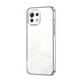 For Xiaomi Mi 11 Lite 4G / 5G Transparent Plating Fine Hole Phone Case(Silver)