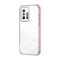 For Xiaomi 11T / 11T Pro Transparent Plating Fine Hole Phone Case(Pink)