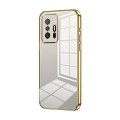 For Xiaomi 11T / 11T Pro Transparent Plating Fine Hole Phone Case(Gold)