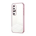 For Xiaomi Mi 10S Transparent Plating Fine Hole Phone Case(Pink)