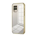 For Xiaomi Mi 10 Lite 5G Transparent Plating Fine Hole Phone Case(Gold)