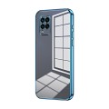 For Xiaomi Mi 10 Lite 5G Transparent Plating Fine Hole Phone Case(Blue)