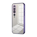 For Xiaomi Mi 10 Pro 5G Transparent Plating Fine Hole Phone Case(Purple)