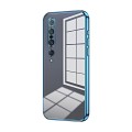 For Xiaomi Mi 10 Pro 5G Transparent Plating Fine Hole Phone Case(Blue)