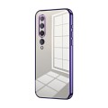 For Xiaomi Mi 10 5G Transparent Plating Fine Hole Phone Case(Purple)