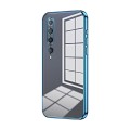 For Xiaomi Mi 10 5G Transparent Plating Fine Hole Phone Case(Blue)