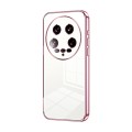 For Xiaomi 14 Ultra Transparent Plating Fine Hole Phone Case(Pink)