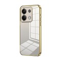 For Xiaomi Redmi Note 13 5G Transparent Plating Fine Hole Phone Case(Gold)