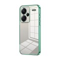 For Xiaomi Redmi Note 13 Pro+ Transparent Plating Fine Hole Phone Case(Green)