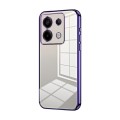 For Xiaomi Redmi Note 13 Pro 5G Transparent Plating Fine Hole Phone Case(Purple)