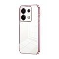 For Xiaomi Redmi Note 13 Pro 5G Transparent Plating Fine Hole Phone Case(Pink)