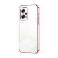For Xiaomi Redmi Note 11T Pro/Poco X4 GT Transparent Plating Fine Hole Phone Case(Pink)