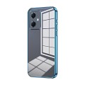 For Xiaomi Redmi Note 12R Pro Transparent Plating Fine Hole Phone Case(Blue)