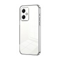 For Xiaomi Redmi Note 12R Pro Transparent Plating Fine Hole Phone Case(Silver)