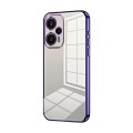 For Xiaomi Redmi Note 12 Turbo/Poco F5 Transparent Plating Fine Hole Phone Case(Purple)