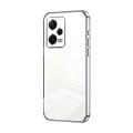 For Xiaomi Redmi Note 12 Pro+  Transparent Plating Fine Hole Phone Case(Silver)