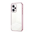 For Xiaomi Redmi Note 12 Pro 5G Transparent Plating Fine Hole Phone Case(Pink)