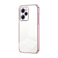 For Xiaomi Redmi Note 12 Pro Speed Transparent Plating Fine Hole Phone Case(Pink)