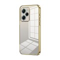 For Xiaomi Redmi Note 12 Pro Speed Transparent Plating Fine Hole Phone Case(Gold)