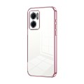 For Xiaomi Redmi Note 11E / Redmi 10 5G Transparent Plating Fine Hole Phone Case(Pink)