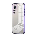 For Xiaomi Redmi K50 Ultra / Xiaomi 12T Transparent Plating Fine Hole Phone Case(Purple)
