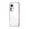 For Xiaomi Redmi K50 Ultra / Xiaomi 12T Transparent Plating Fine Hole Phone Case(Pink)