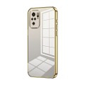 For Xiaomi Redmi Note 10/Note 10S Transparent Plating Fine Hole Phone Case(Gold)
