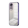 For Xiaomi Redmi Note 11 Global / Note 11S Transparent Plating Fine Hole Phone Case(Purple)