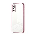 For Xiaomi Redmi Note 10 5G / Note 10T 5G Transparent Plating Fine Hole Phone Case(Pink)