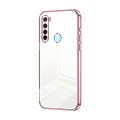 For Xiaomi Redmi Note 8 / Note 8 2021 Transparent Plating Fine Hole Phone Case(Pink)