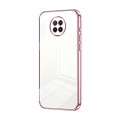 For Xiaomi Redmi Note 9 5G / Note 9T Transparent Plating Fine Hole Phone Case(Pink)