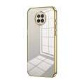 For Xiaomi Redmi Note 9 5G / Note 9T Transparent Plating Fine Hole Phone Case(Gold)