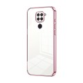 For Xiaomi Redmi Note 9 / 10X 4G Transparent Plating Fine Hole Phone Case(Pink)