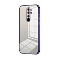 For Xiaomi Redmi Note 8 Pro Transparent Plating Fine Hole Phone Case(Purple)