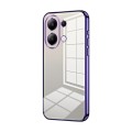 For Xiaomi Redmi Note 13 4G Transparent Plating Fine Hole Phone Case(Purple)