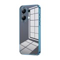 For Xiaomi Redmi Note 13 4G Transparent Plating Fine Hole Phone Case(Blue)