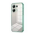 For Xiaomi Redmi Note 13 4G Transparent Plating Fine Hole Phone Case(Green)
