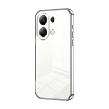 For Xiaomi Redmi Note 13 4G Transparent Plating Fine Hole Phone Case(Silver)