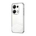 For Xiaomi Redmi Note 13 Pro 4G Transparent Plating Fine Hole Phone Case(Silver)