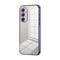 For Samsung Galaxy A54 5G Transparent Plating Fine Hole Phone Case(Purple)