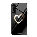 For Samsung Galaxy S24+ 5G Colorful Painted Glass Phone Case(Black Love)