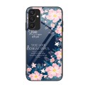 For Samsung Galaxy A25 5G Colorful Painted Glass Phone Case(Flower)