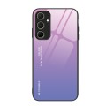 For Samsung Galaxy A55 5G Gradient Color Glass Phone Case(Pink Purple)