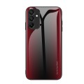 For Samsung Galaxy A15 4G Texture Gradient Glass TPU Phone Case(Red)